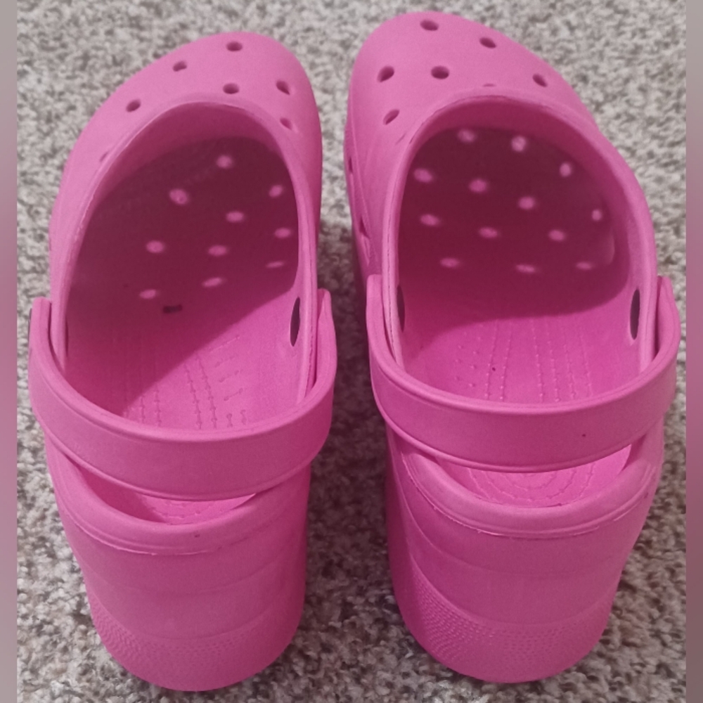 Bright Pink Platform Clog Sandals - Picture 3 of 5